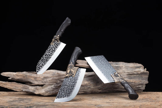 Three-piece kitchen knife set for the faucet