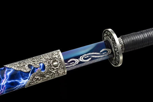 God Dragon Battle Sword Handmade Black Sheath