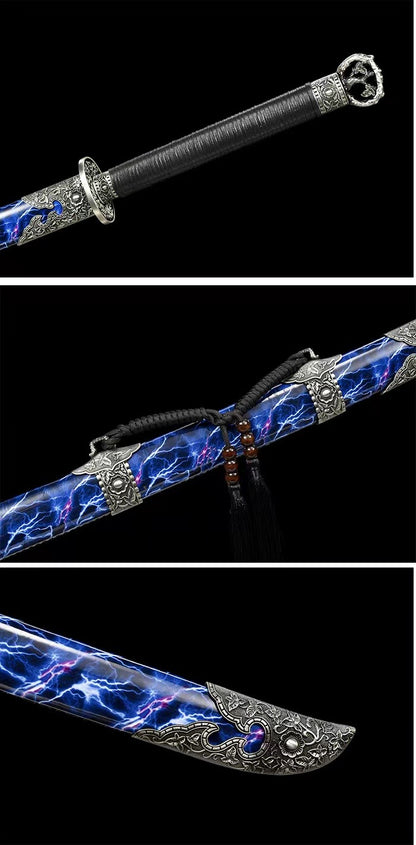God Dragon Battle Sword Handmade Black Sheath
