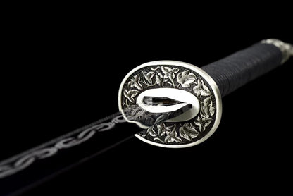 God Dragon Battle Sword Handmade Black Sheath