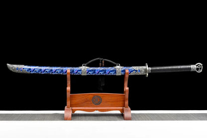 God Dragon Battle Sword Handmade Black Sheath
